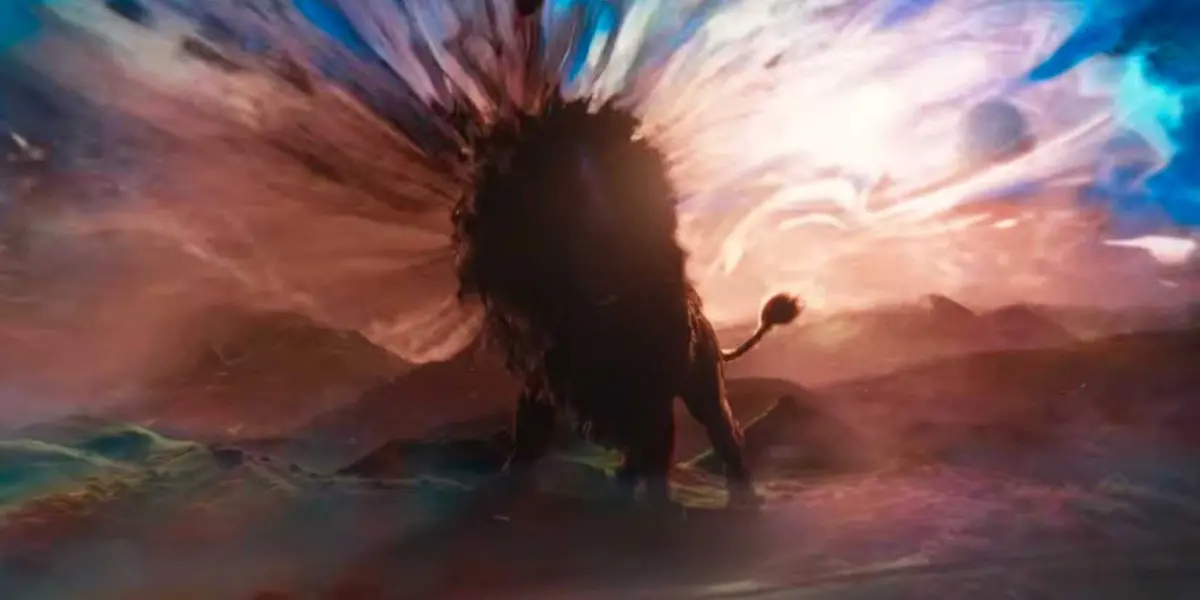 Aslan creating Narnia with song in Narnia The Magician's Nephew