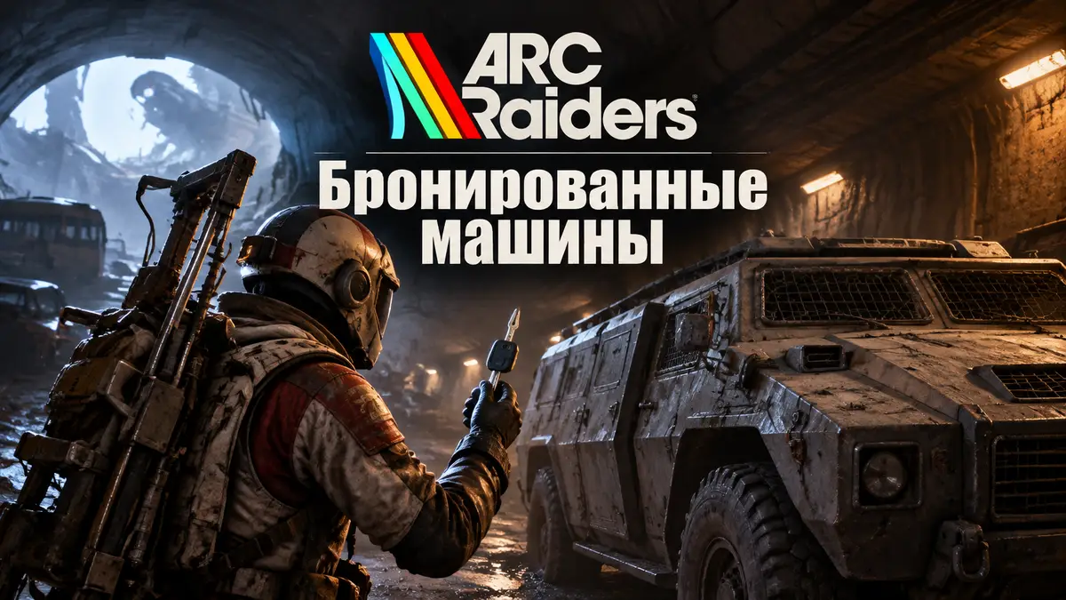 Рейдер ARC Raiders у закрытой бронированной машины в бетонном туннеле, квест «Бронированные машины»