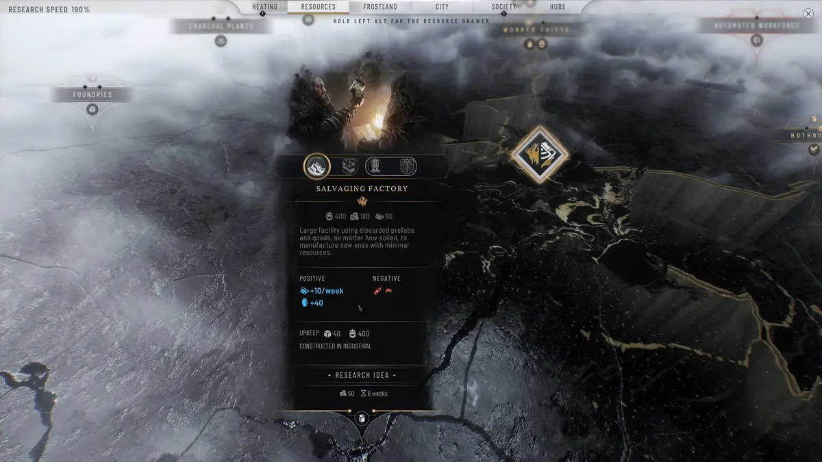 salvaging factory resources frostpunk 2