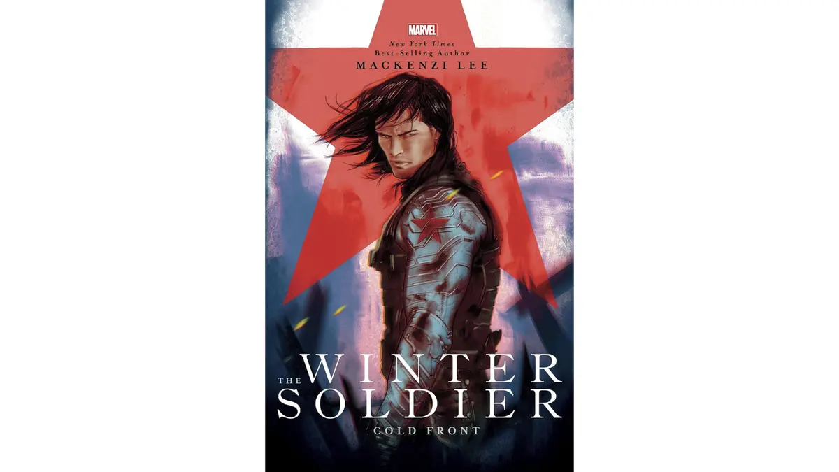 The Winter Soldier Cold Front by Mackenzi Lee featuring Bucky Barnes and a red star behind him