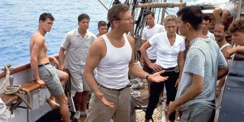 Jeff Bridges talking to the crew in White Squall