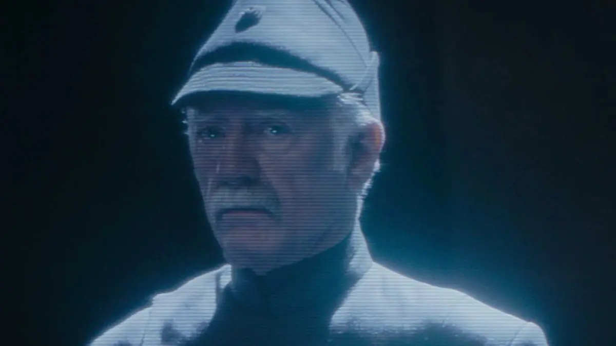 Grand Admiral Gilad Pellaeon as a hologram in The Mandalorian
