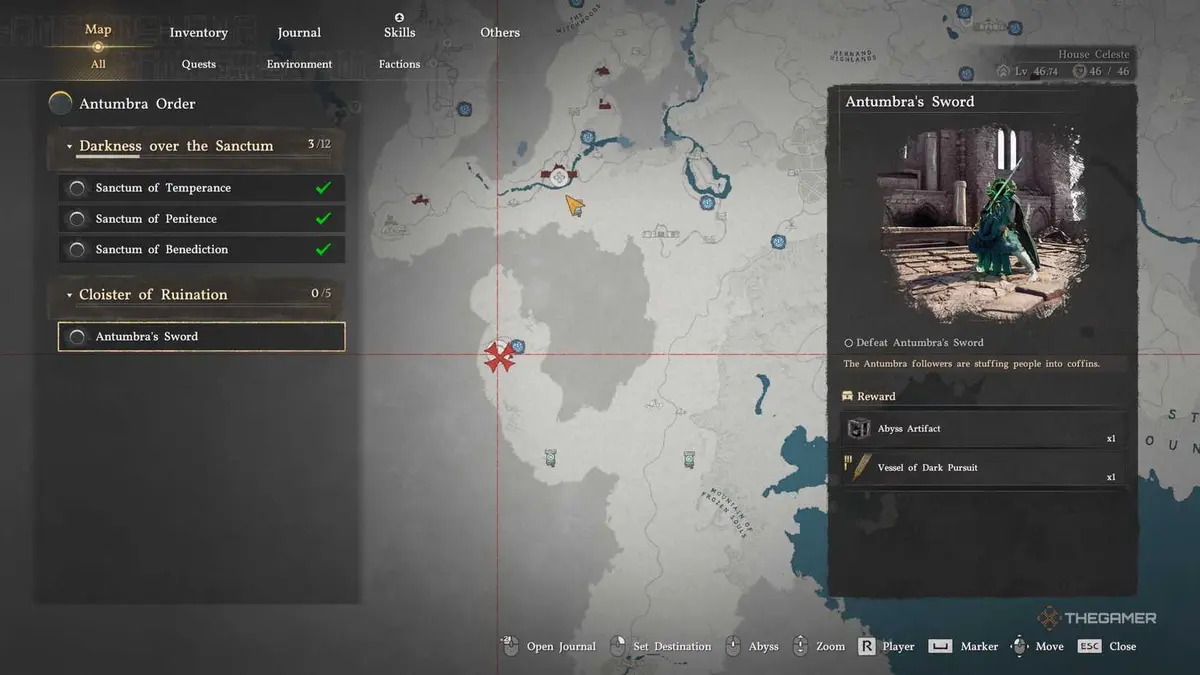 Crimson Desert Sanctum of Absolution location on the map.