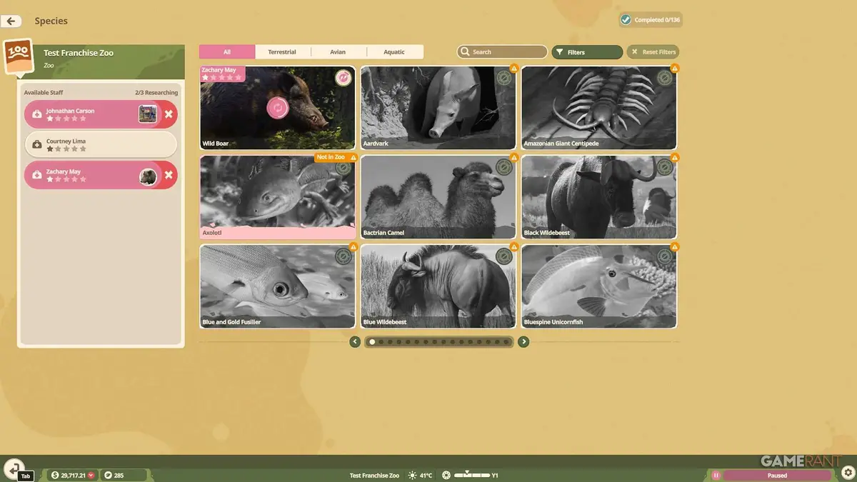 Planet Zoo 2 - Research - Species