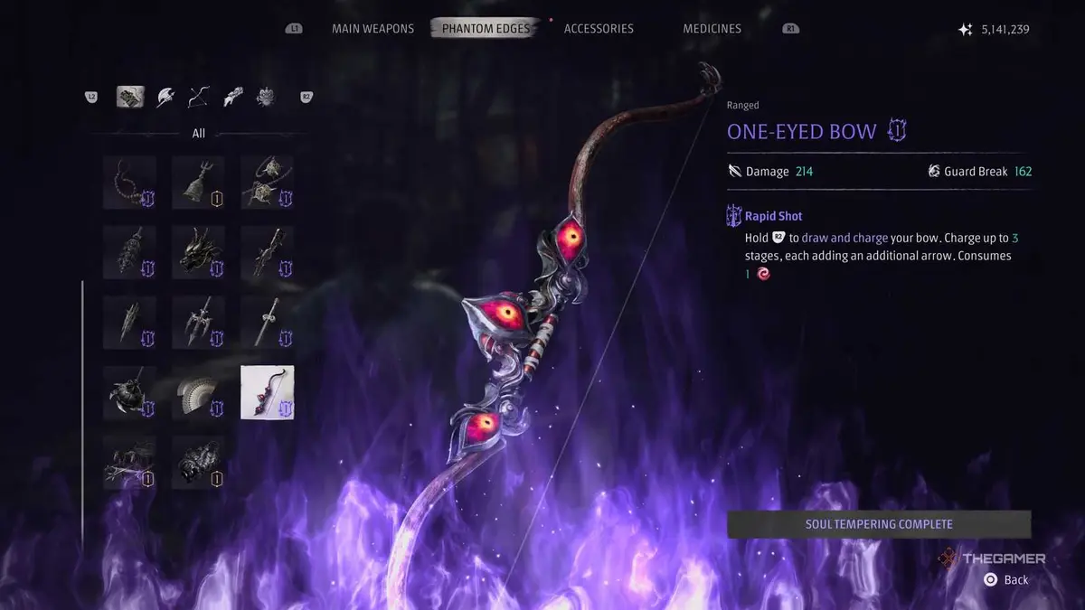 One-eyed bow screen in phantom blade zero.