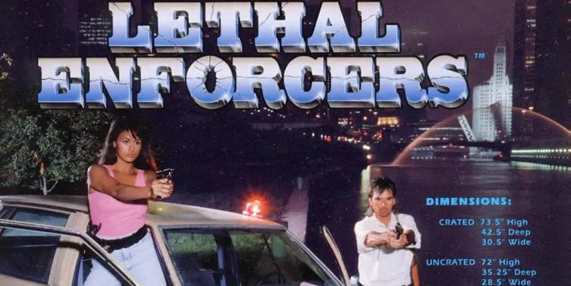 Lethal Enforcers arcade advertisement