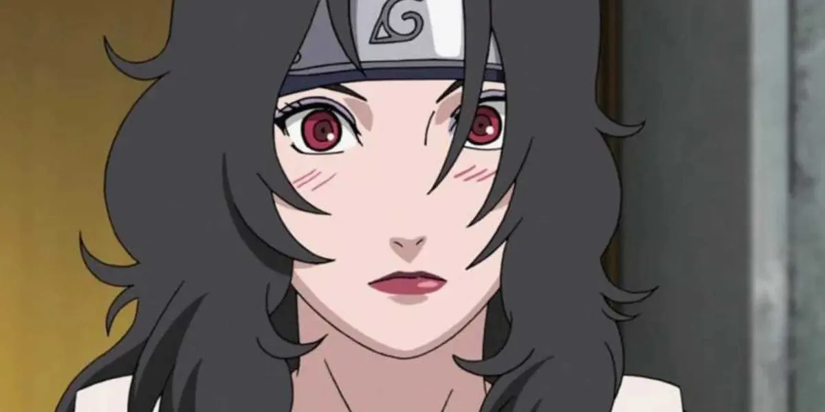 Kurenai Yuhi is surprised in Naruto.