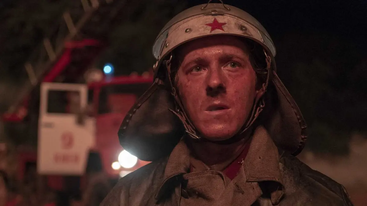 Adam Nagaitis looking horrified in Chernobyl