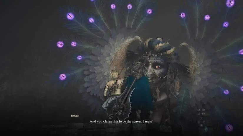 The Sphinx ask the Arisen is that the parent she seeks - Dragon's Dogma 2