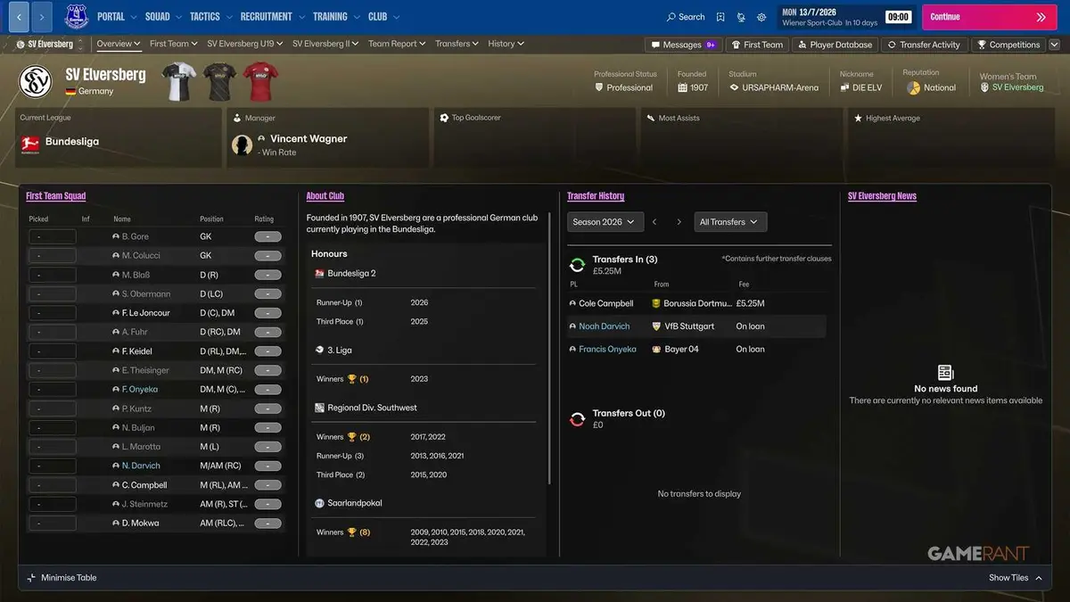 Football Manager 27 - SV Elversberg