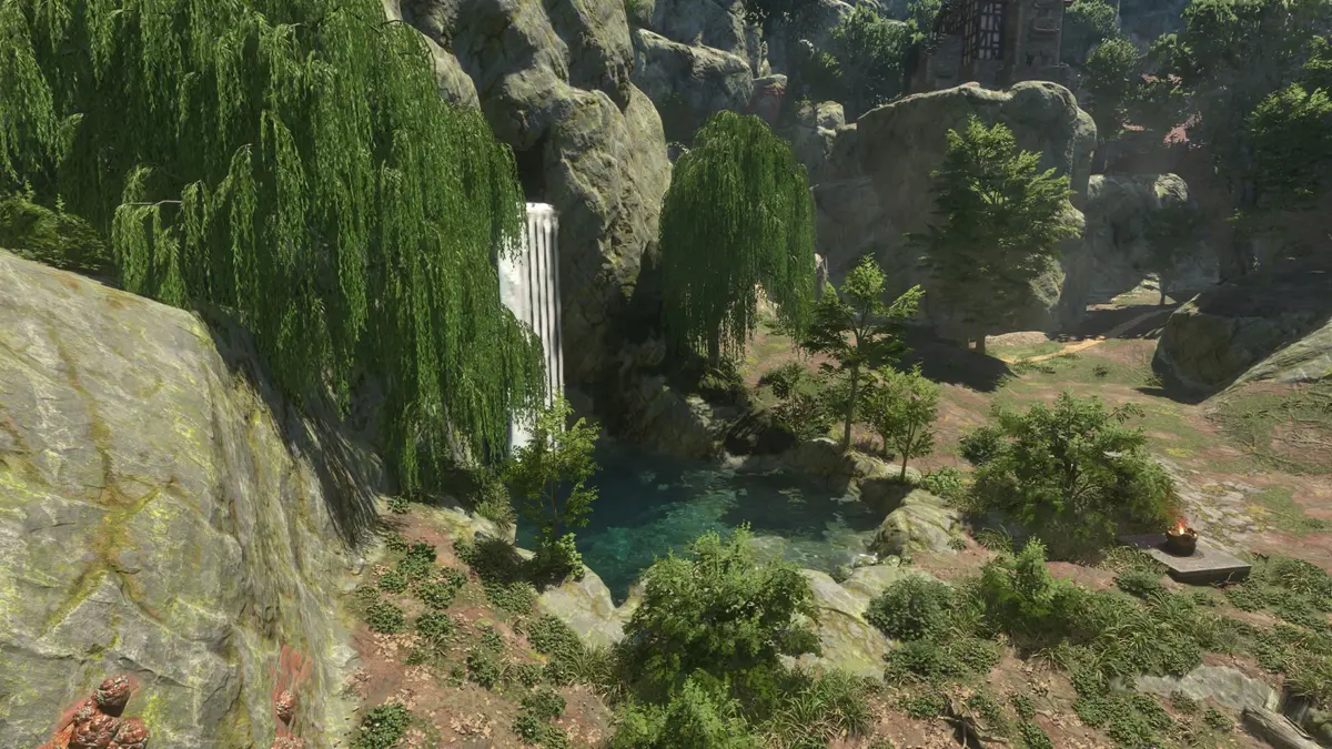 Enshrouded - Revelwood waterfall
