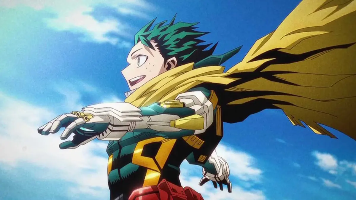 Deku in his new gear in My Hero Academia's Final Episode