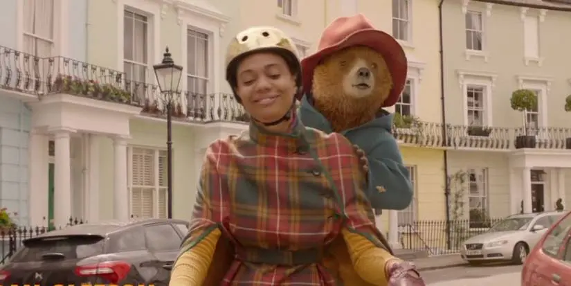 Paddington on a bike in Paddington 2