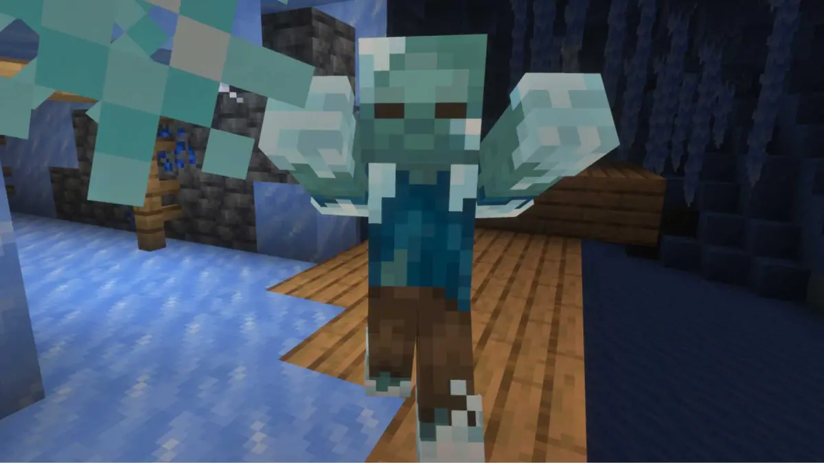 Minecraft Frozen Zombie from Ice Cave Game Drop