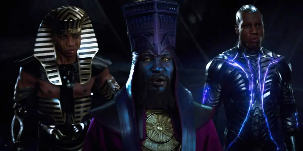 Rama-Tut, Immortus, and Centurion in the Council of Kangs in Ant-Man and the Wasp Quantumania
