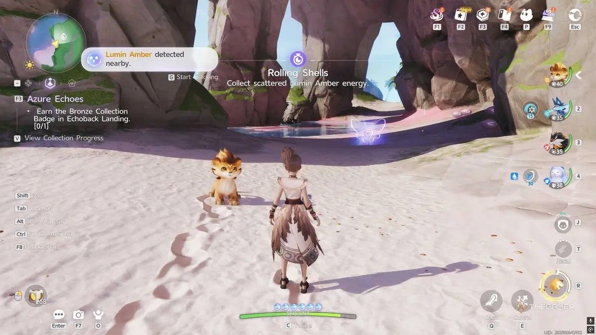 An Aniimo player is looking at a Lumen Amber in front of them.