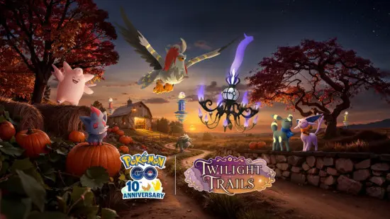 halloween games feature - seasonal artwork for Pokémon Go showing Chandelure and Zorua