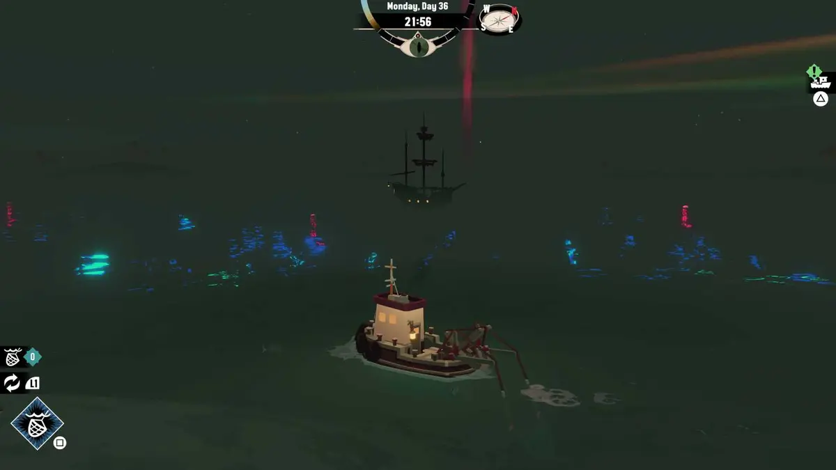 Dredge Luminescent Water and Ghost Ship