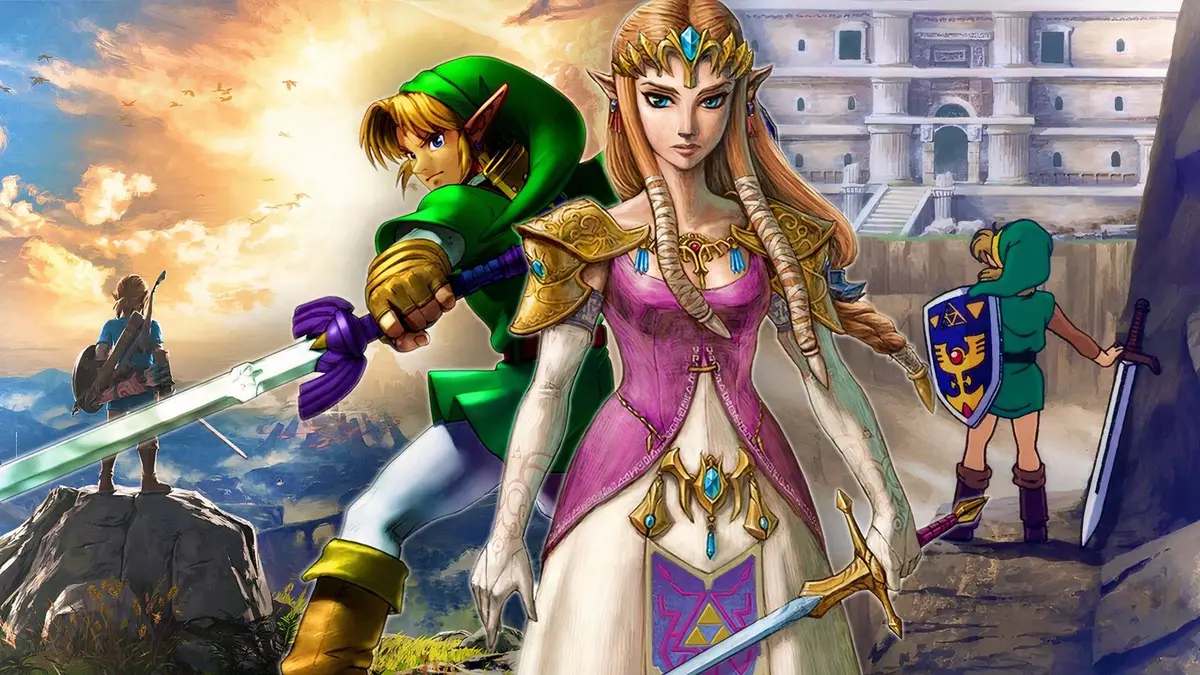 Princess Zelda and Link explore Hyrule in BOTW, ALTTP and Ocarina of Time