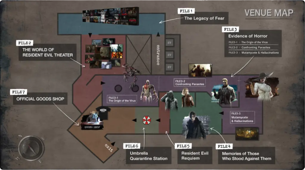 The World of Resident Evil 30th Anniversary Exhibition full venue map