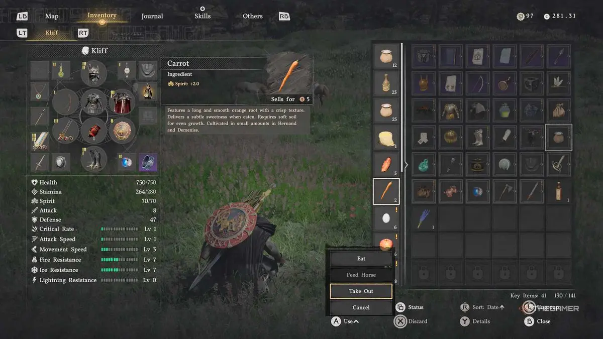 Take Out a Carrot in Crimson Desert.