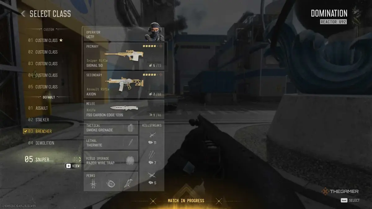 Picking a class in COD: MW4.
