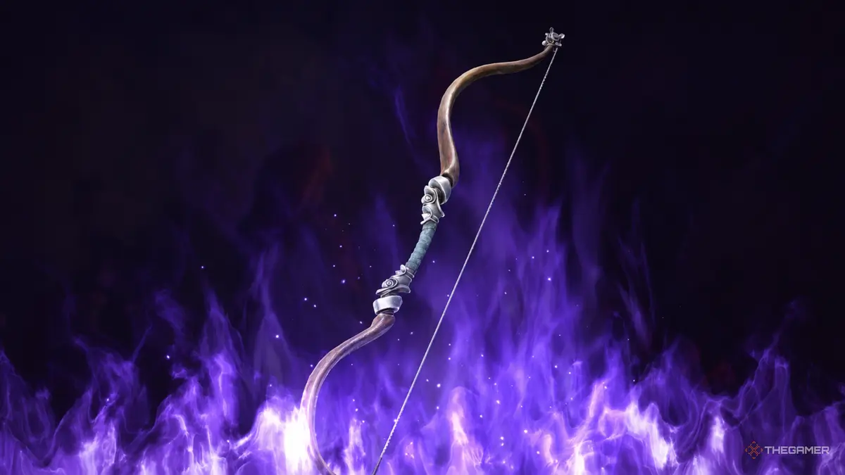 the feather bow surrounded by purple flames in phantom blade zero.