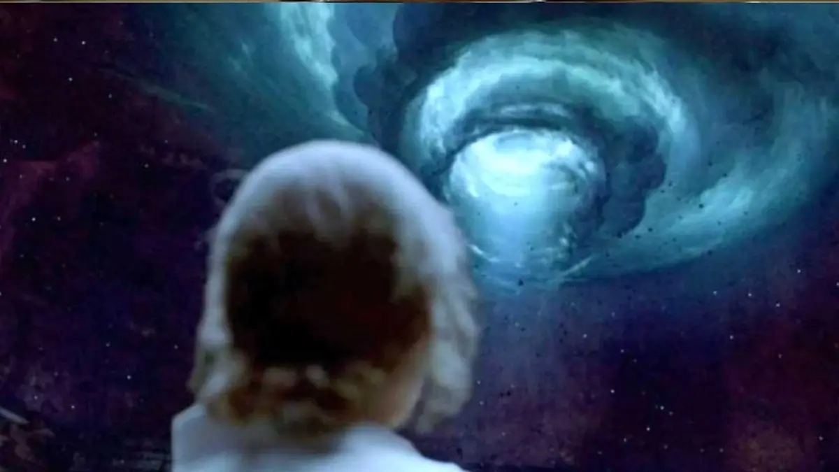 Rust (Matthew McConaughey) staring at a swirling vortex in True Detective Season 1