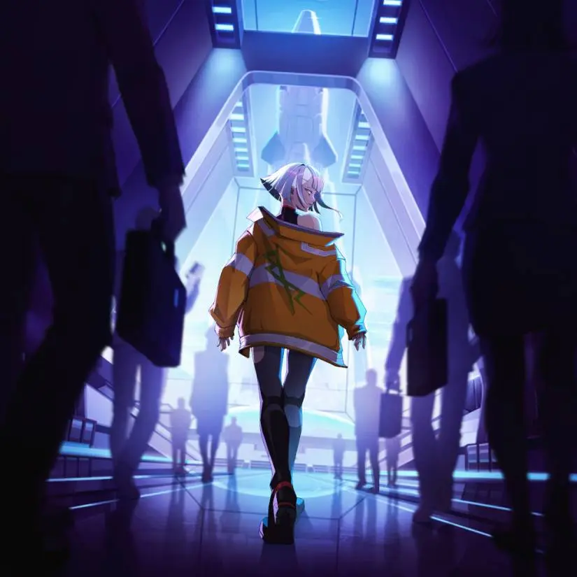 Image shows Lucy in the Edgerunners: Burn Bright card pack