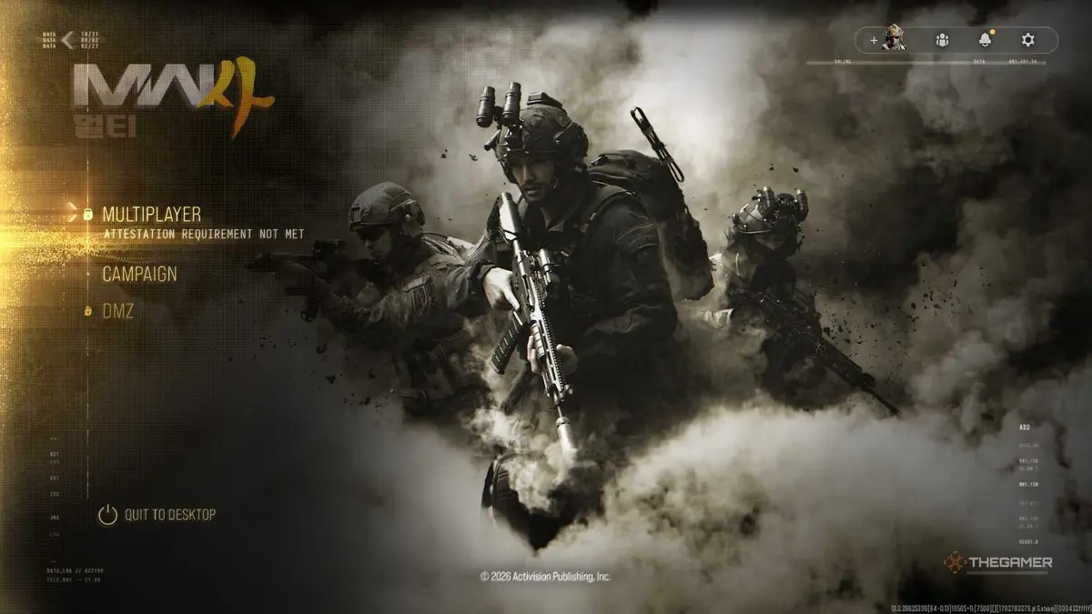 Requirement not meant in Call of Duty: MW4.