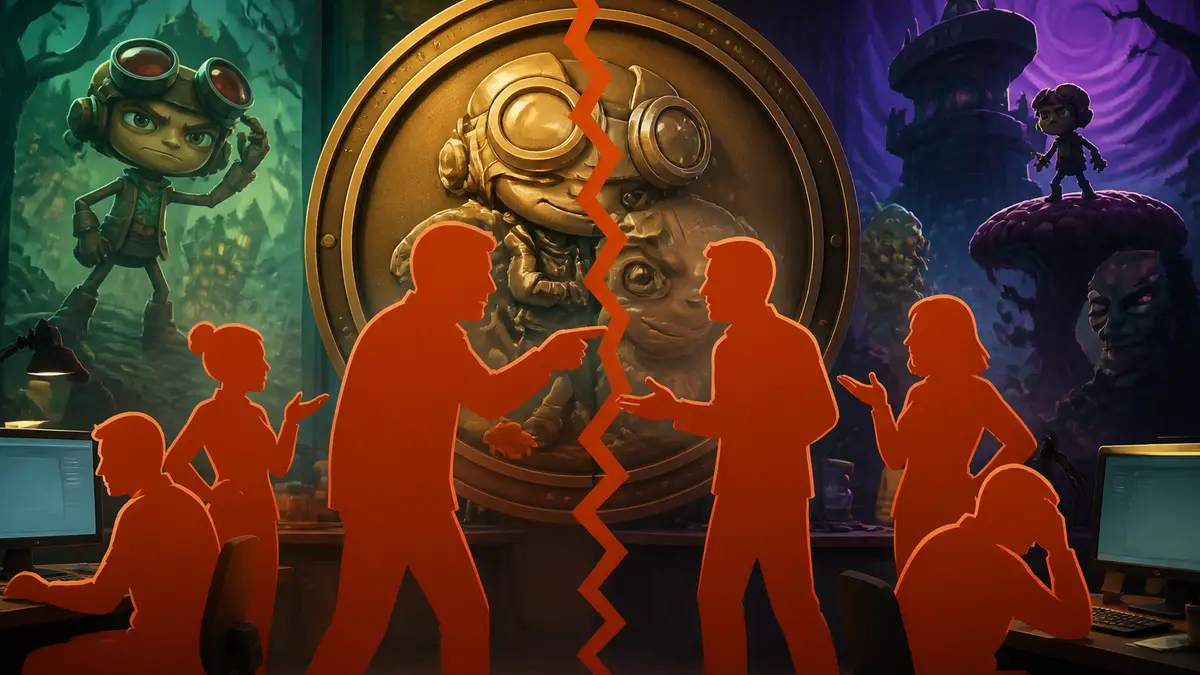 Логотип игровой студии Double Fine Productions авторов серии Psychonauts