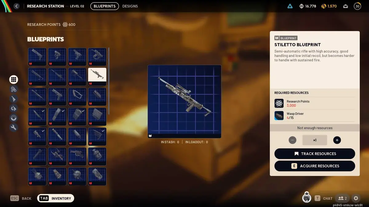 Stiletto Blueprint ARC Raiders