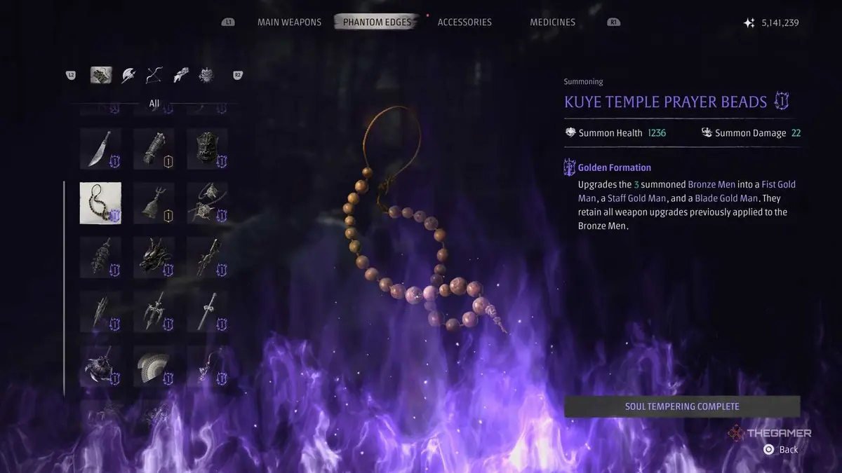 Kuye temple prayer beads screen phantom blade zero.