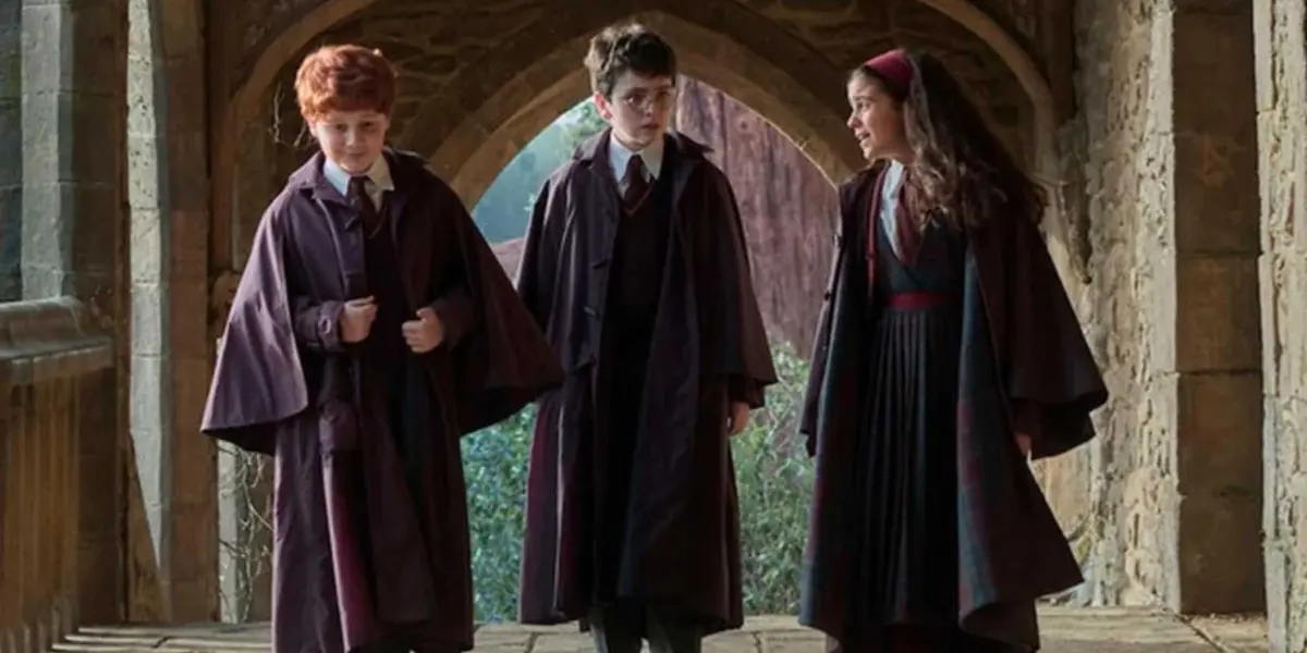 Ron, Harry, and Hermione in HBO's Harry Potter series
