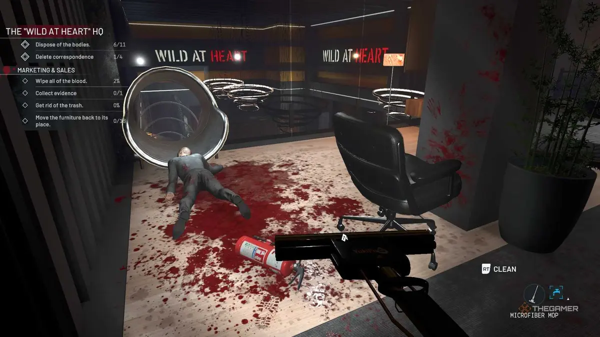 Crime Scene Cleaner dead body by a slide.