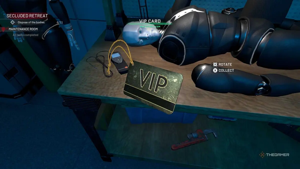 Crime Scene Cleaner gold VIP card.