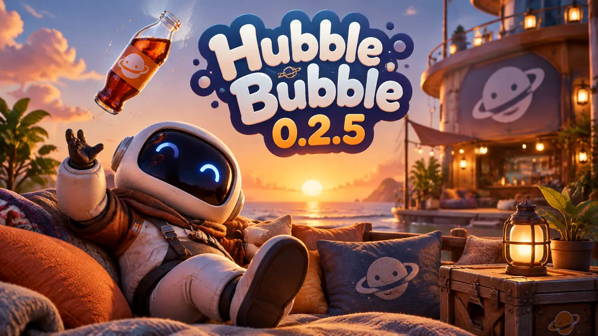 Уютный уголок с подушками на пирсе корабля-лаунжа Hubble Bubble, бутылка газировки в флипе
