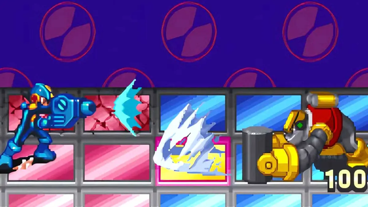 Mega Man faces a large enemy