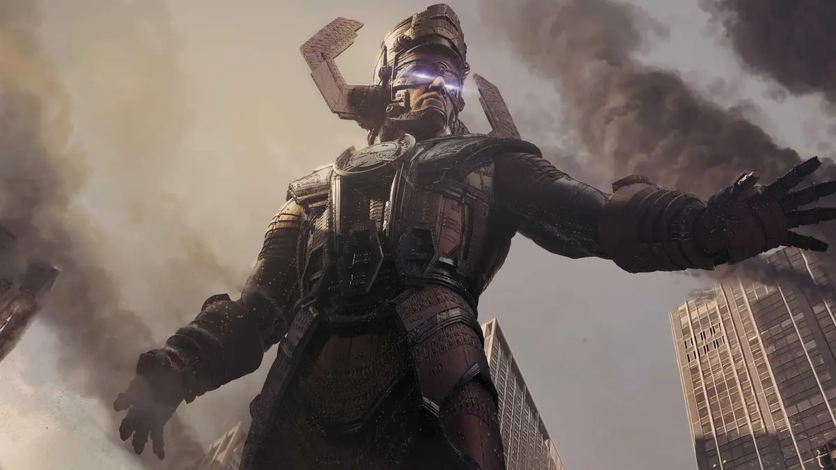 Concept art of Galactus walking through New York City in Fantastic Four First Steps