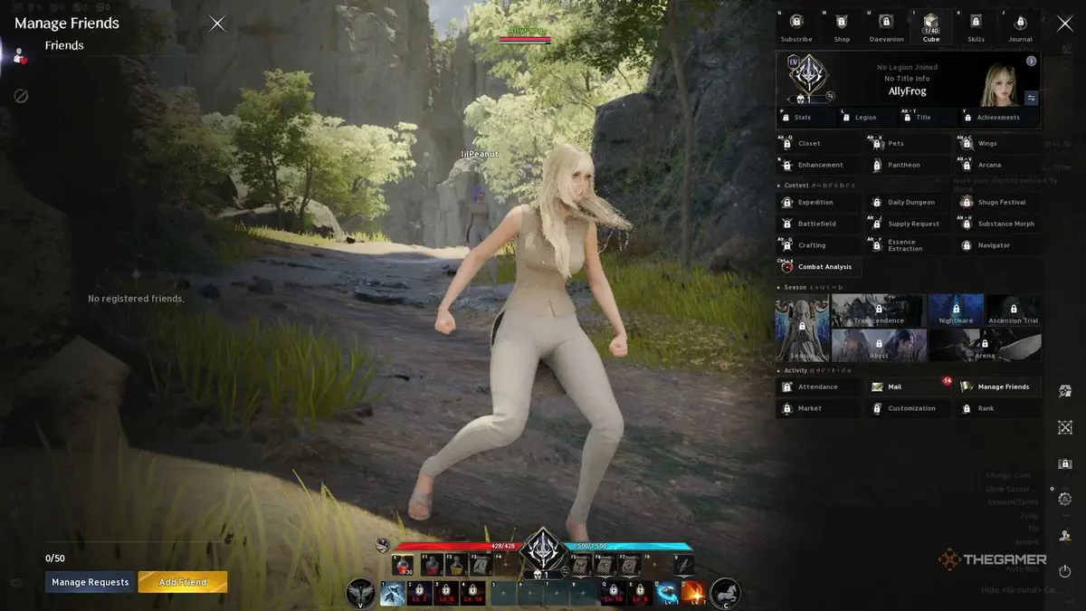 Manage friends in Aion 2.