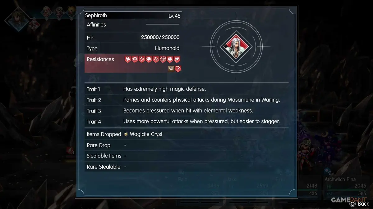 Sephiroth Vision Boss Fight