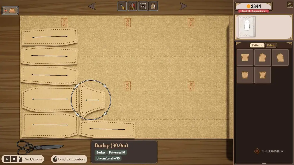 Burlap Challenge - Pattern Cutting