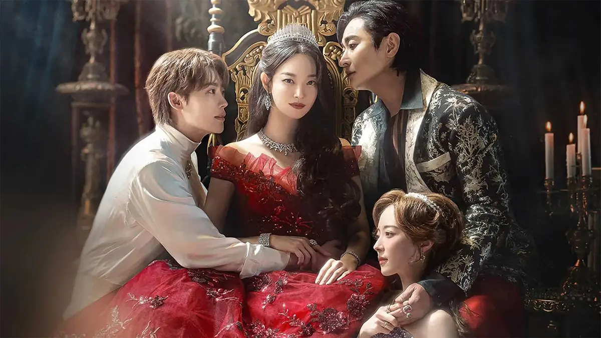 Still of the cast of The Remarried Empress posing together.