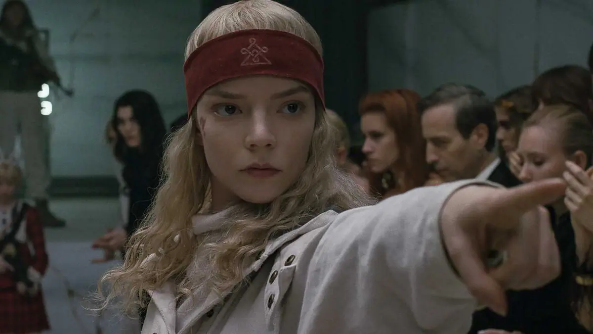 Anya Taylor-Joy pointing in Sacrifice