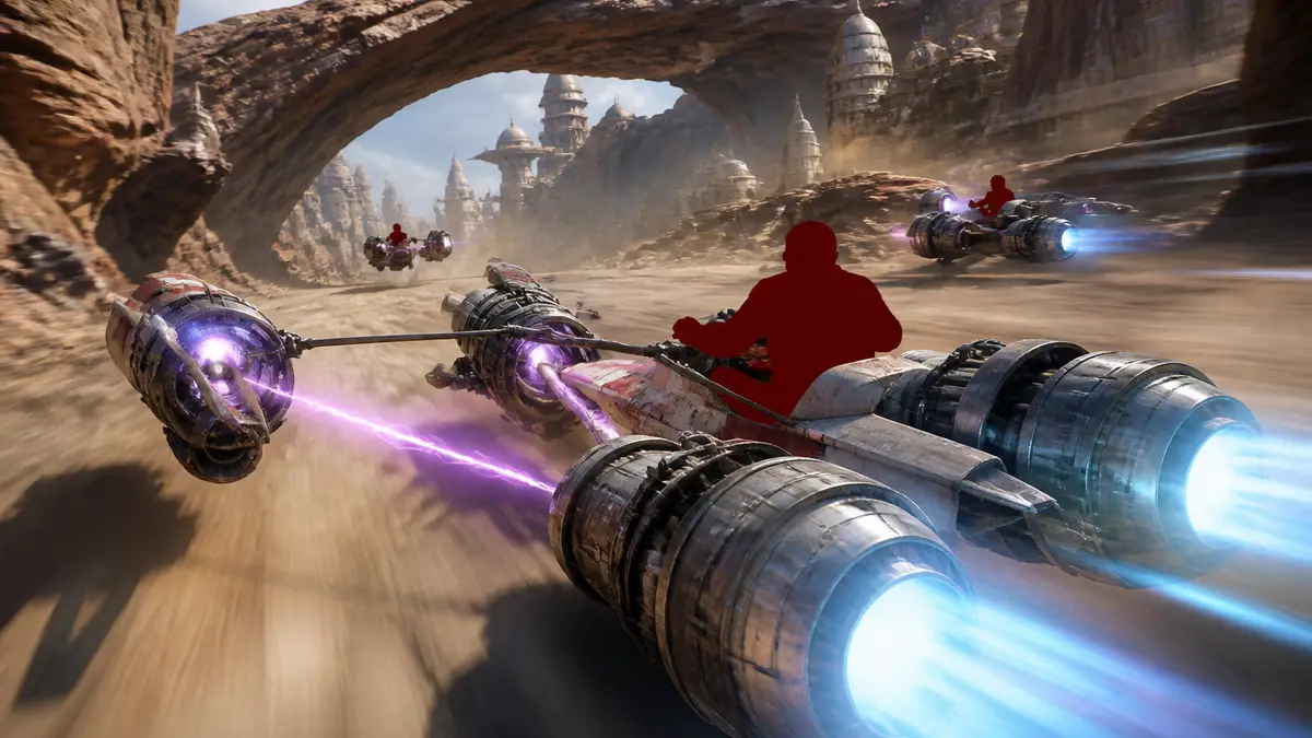 Гонки на спидерах в игре Star Wars Galactic Racer на движке Unreal Engine 5