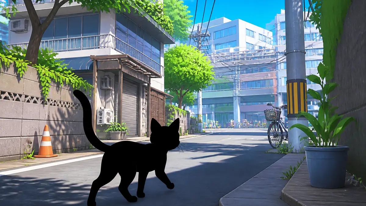 Главный герой игры Little Kitty Big City гуляет по городу