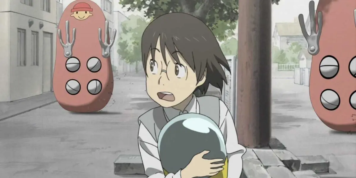 Yuuko is being hunted down by Saatchi in Dennou Coil.