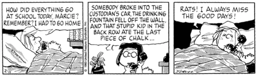 Peppermint Patty Misses the Best Day of School