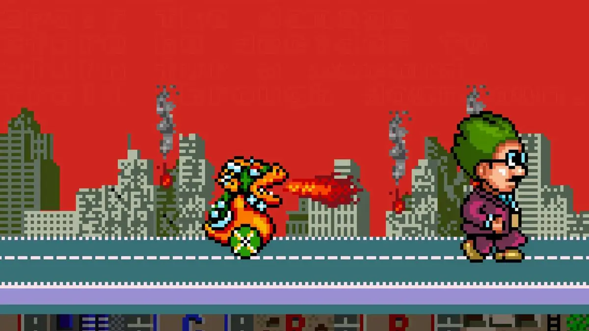 SimCity on the SNES image of bowser chasing the player character