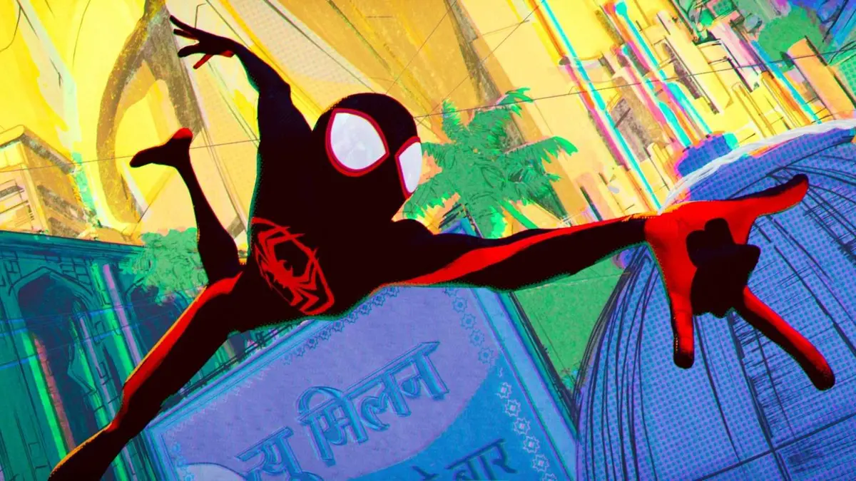 Spider-Man Across the Spider-Verse Part One official screen capture featuring miles morales